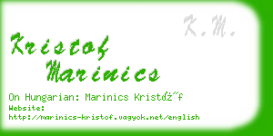 kristof marinics business card